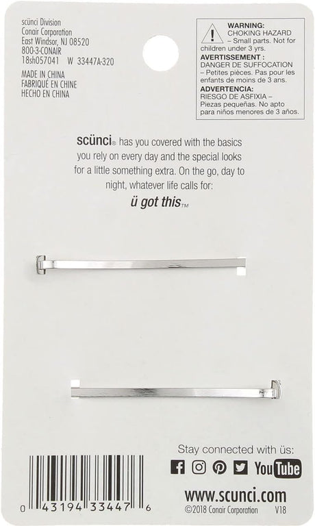 scünci Real Style Bobby Pins with Cubic Zirconia Stones, 2 count-043194334476-LR-335051-2-LR eShop