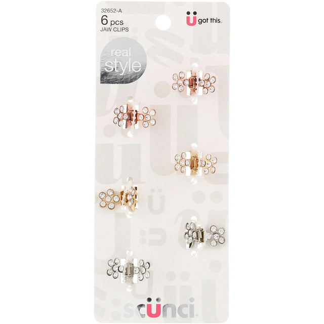 scünci Real Style Mini Metal Rhinestone Jaw Clips, 6 count-043194326525-LR-337461-1-LR eShop