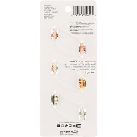 scünci Real Style Mini Metal Rhinestone Jaw Clips, 6 count-043194326525-LR-337461-2-LR eShop