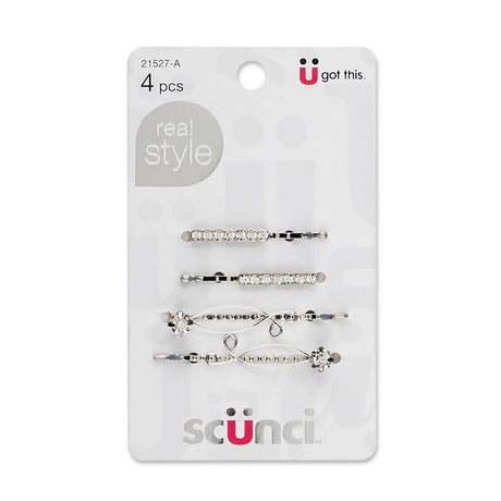 scünci Real Style Rhinestone Elegant Bobby Pins, 4 count-043194215270-LR-332514-1-LR eShop