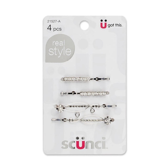 scünci Real Style Rhinestone Elegant Bobby Pins, 4 count-043194215270-LR-332514-1-LR eShop