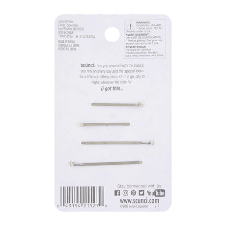 scünci Real Style Rhinestone Elegant Bobby Pins, 4 count-043194215270-LR-332514-2-LR eShop