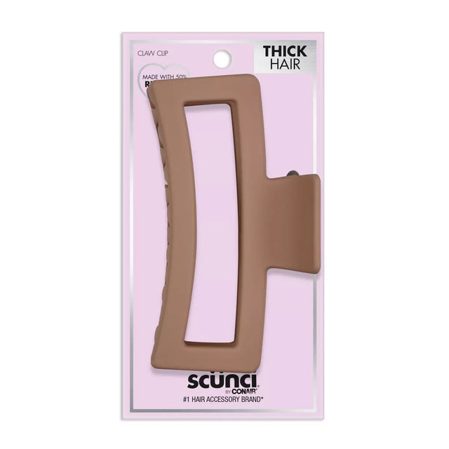 Scünci Recycled Large Open Rectangle Claw Clip for Thick Hair - Matte Beige-043194601479-LR-354158-1-LR eShop