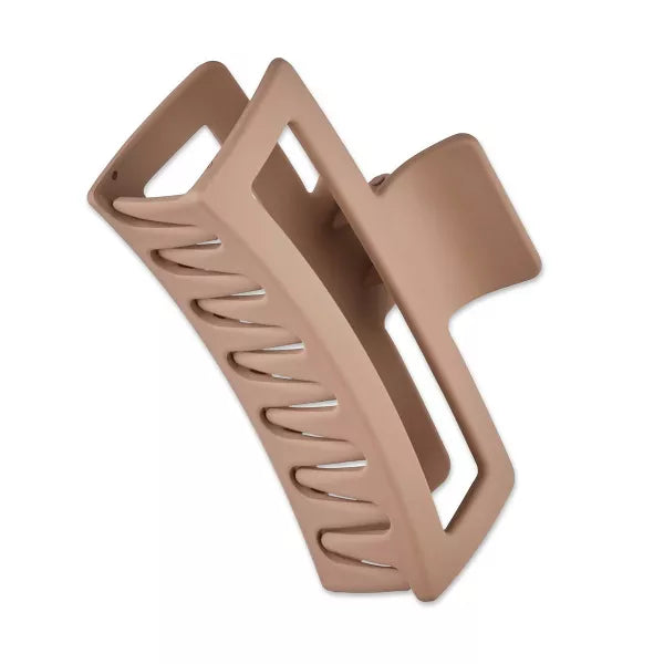 Scünci Recycled Large Open Rectangle Claw Clip for Thick Hair - Matte Beige-043194601479-LR-354158-2-LR eShop