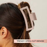 Scünci Recycled Large Open Rectangle Claw Clip for Thick Hair - Matte Beige-043194601479-LR-354158-6-LR eShop