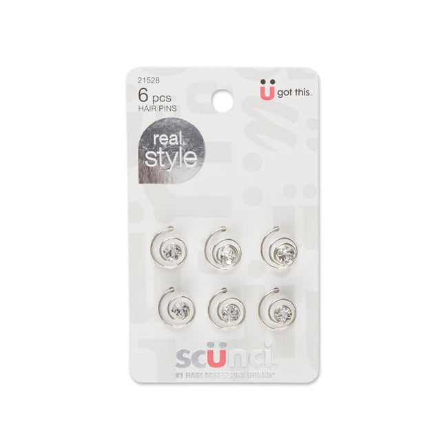 scünci Spin-In Hair Pins with Stones, 6 count-043194215287-LR-335039-1-LR eShop