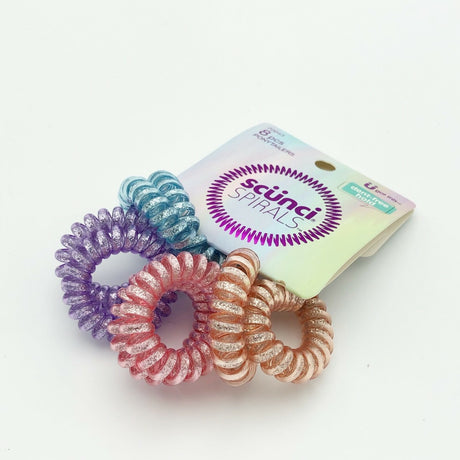 scünci Spirals Glitter Dent-Free Hold Ponytailers, 8 count-043194700431-LR-340786-2-LR eShop