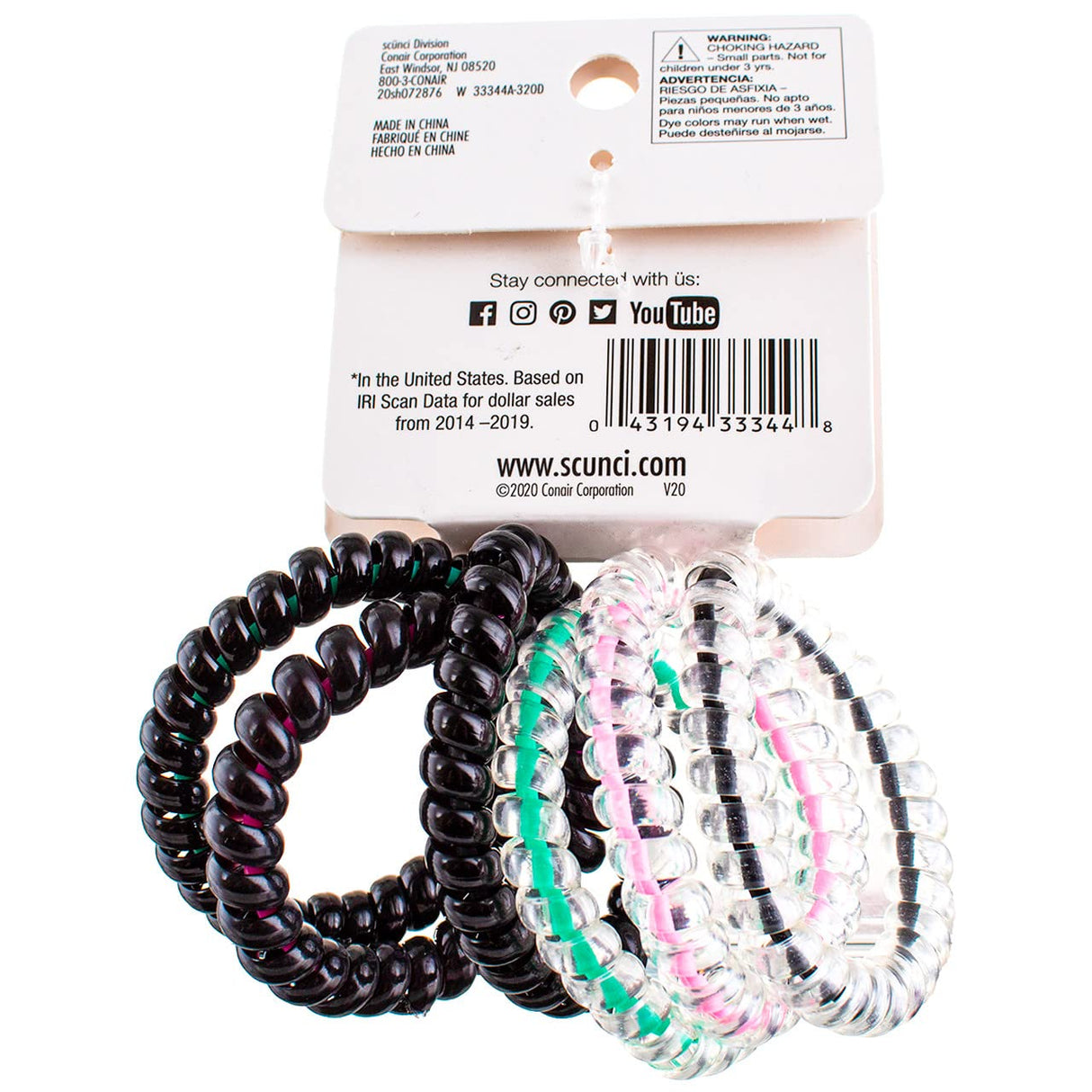 scünci Spirals No Slip Grip Ponytailers, 6 count-043194333448-LR-331140-2-LR eShop