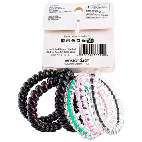 scünci Spirals No Slip Grip Ponytailers, 6 count-043194333448-LR-331140-2-LR eShop