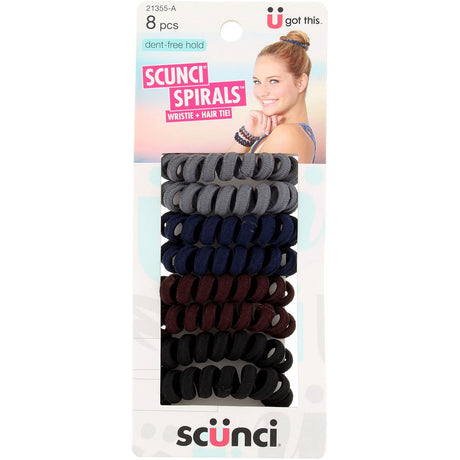 scünci Spirals Wristie + Dent-Free Hold Hair Ties, 8 count-043194213559-LR-326780-1-LR eShop