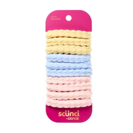 scünci Textured Soft Ponytailers - Assorted Colors, 10 count-043194246939-LR-365111-1-LR eShop