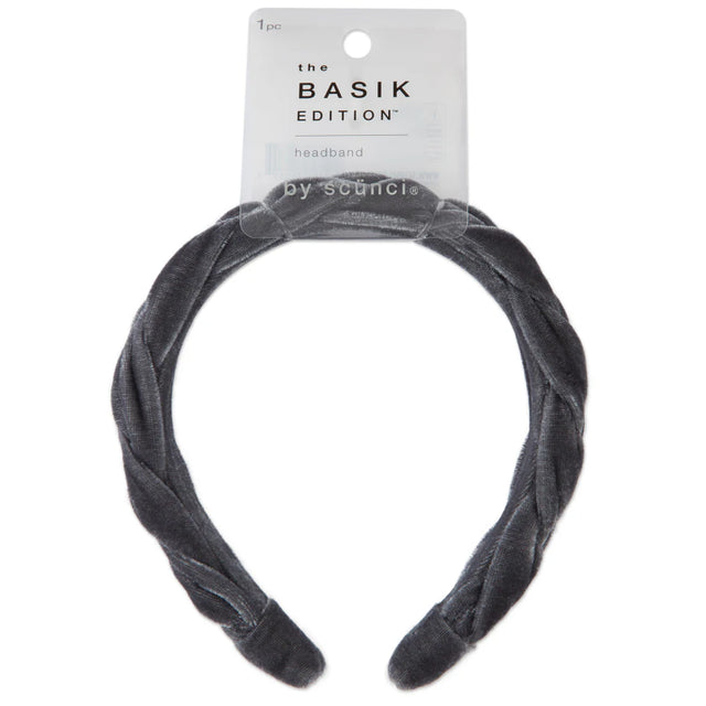 Scunci The Basik Edition Braided Velvet Headband - Gray-043194350315-LR-338827-1-LR eShop