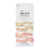 scünci The Basik Edition Textured Snap Clips - Gold and Rose Gold, 4 count-043194708031-LR-339175-1-LR eShop