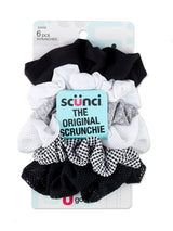 scünci The Original Scrunchie Mixed Texture Twisters - Black White and Gray, 6 count-043194334599-LR-335053-1-LR eShop