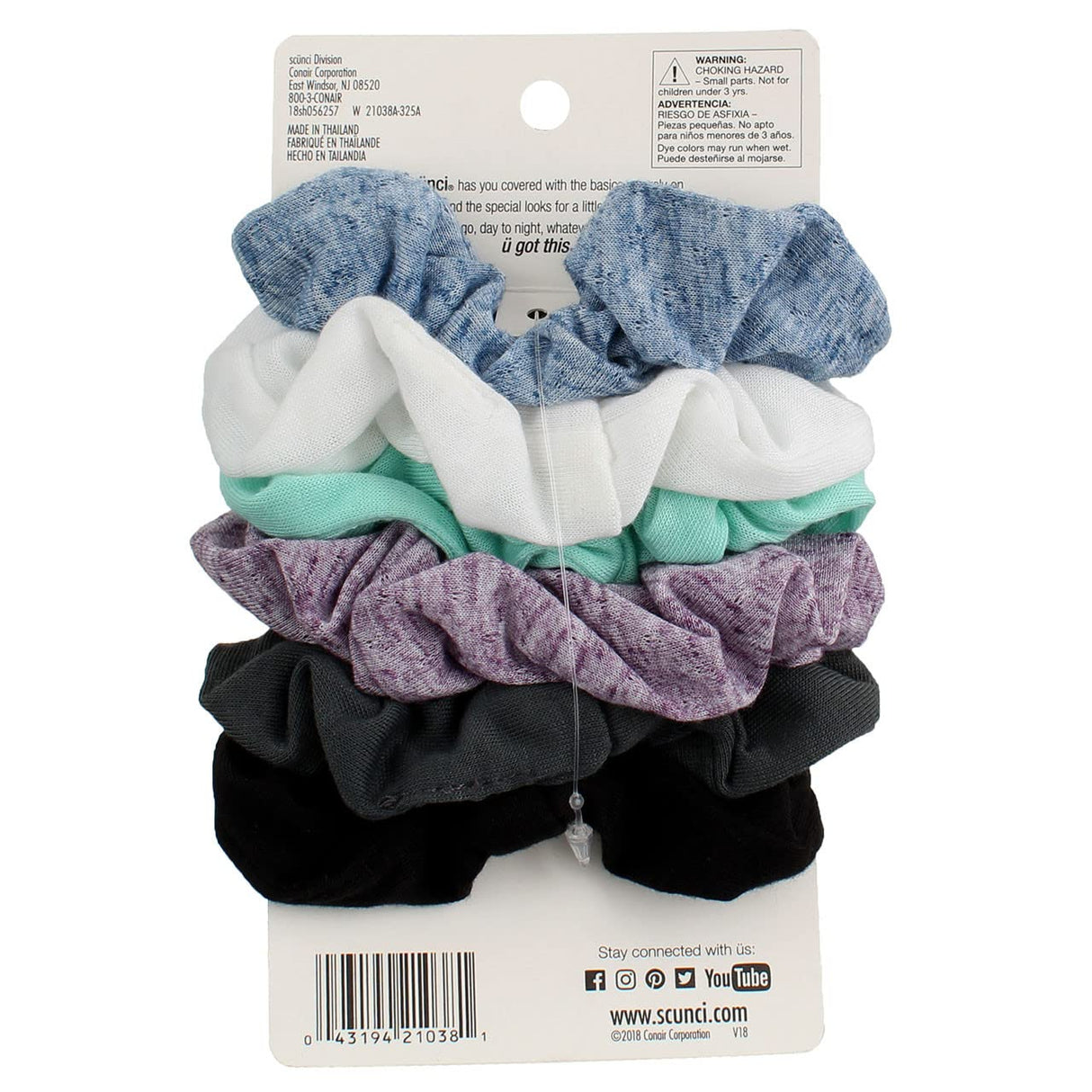 scünci The Original Scrunchie No Damage Hair Twisters - Assorted Colors, 6 count-043194210381-LR-335036-2-LR eShop