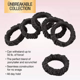 scünci The Unbreakable Collection All Hair Comfy Ponytailers - Black, 8 count-043194103133-LR-354162-3-LR eShop