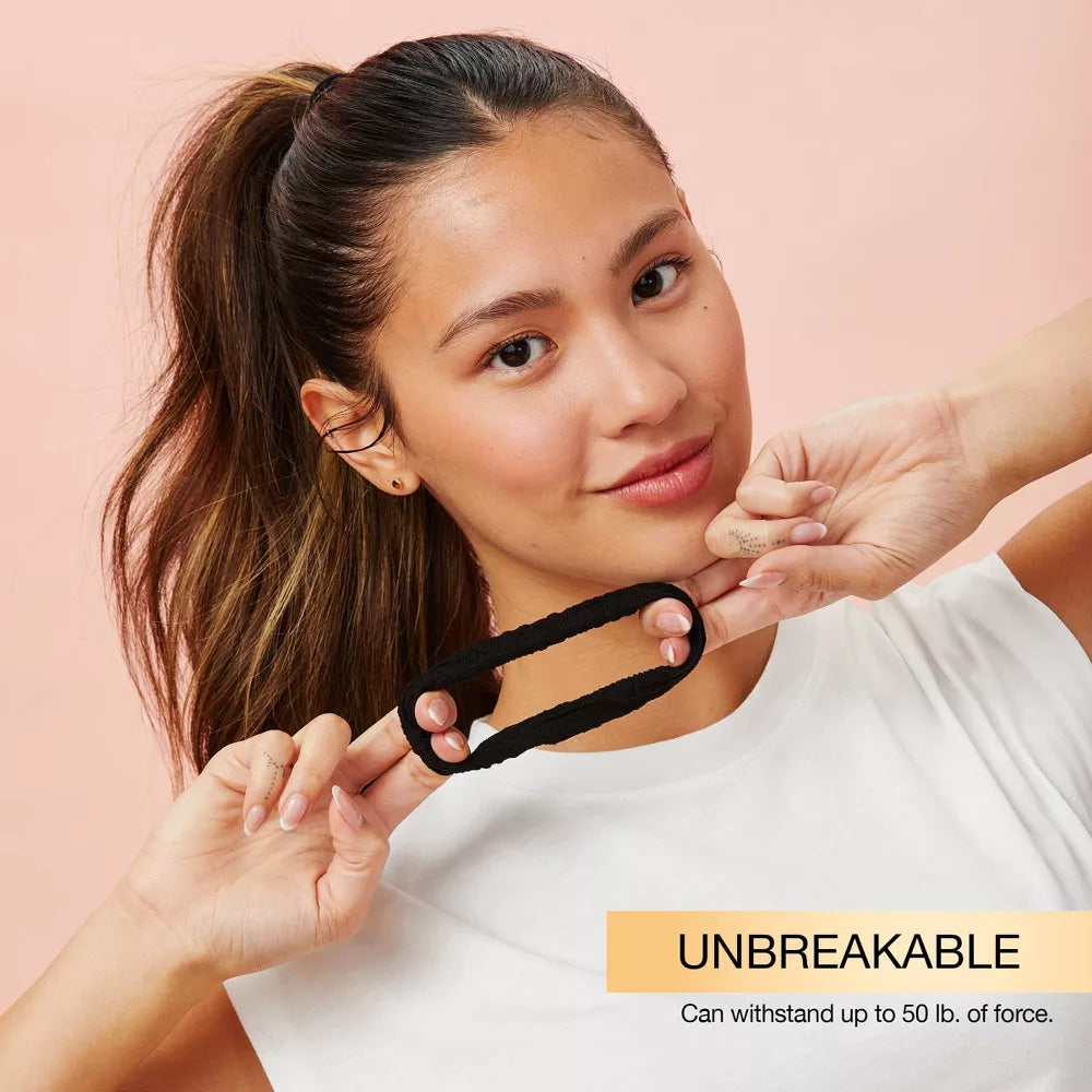 scünci The Unbreakable Collection All Hair Comfy Ponytailers - Black, 8 count-043194103133-LR-354162-6-LR eShop