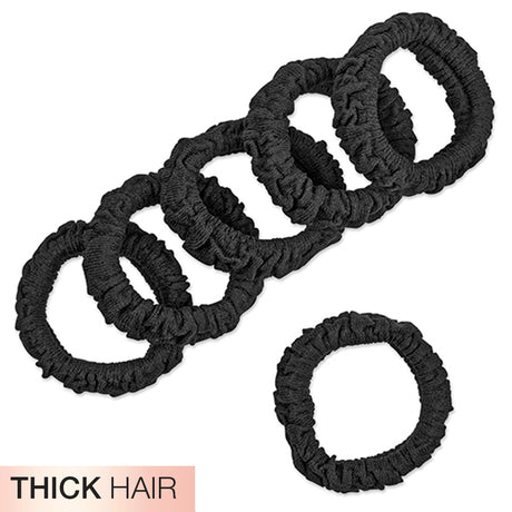 scünci The Unbreakable Collection Thick Comfy Hair Ties - Black, 6 count-043194103157-LR-354161-2-LR eShop