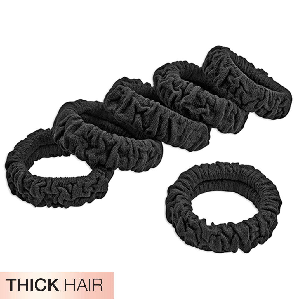 scünci The Unbreakable Collection Thick Comfy Hair Ties - Black, 6 count-043194103157-LR-354161-3-LR eShop