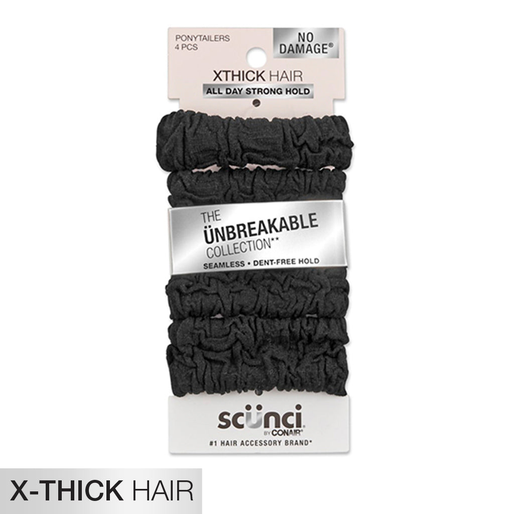scünci The Unbreakable Collection X-Thick Comfy Hair Ties - Black, 4 count-043194103164-LR-354160-1-LR eShop