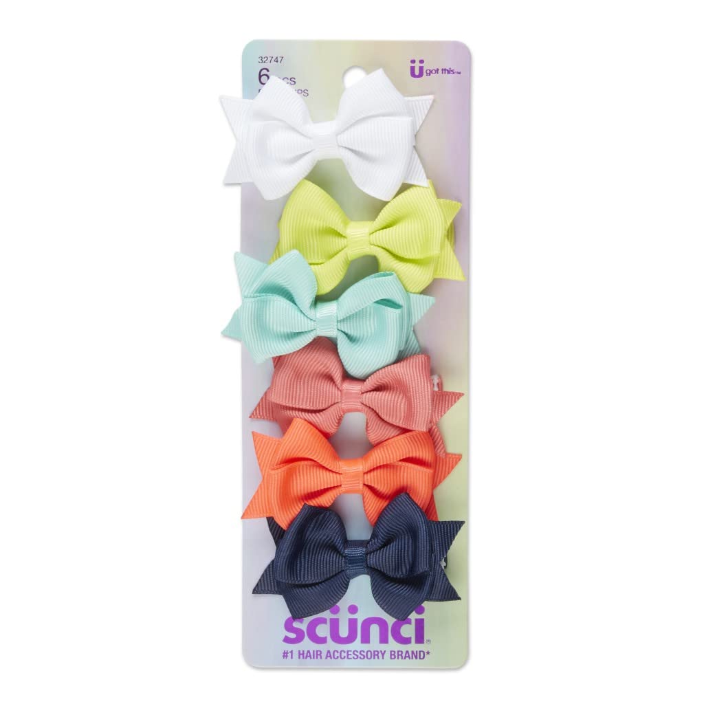 scünci Toddler Bow Hair Clips - Assorted, 6 count-043194327478-LR-332520-1-LR eShop