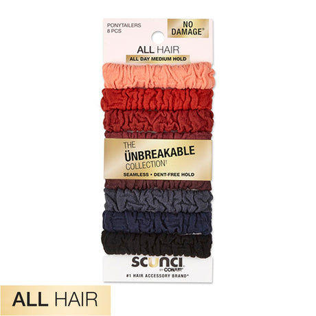 scünci Unbreakable Neutral Comfy Ponytailers for All Hair Types, 8 pack-043194103461-LR-357252-1-LR eShop