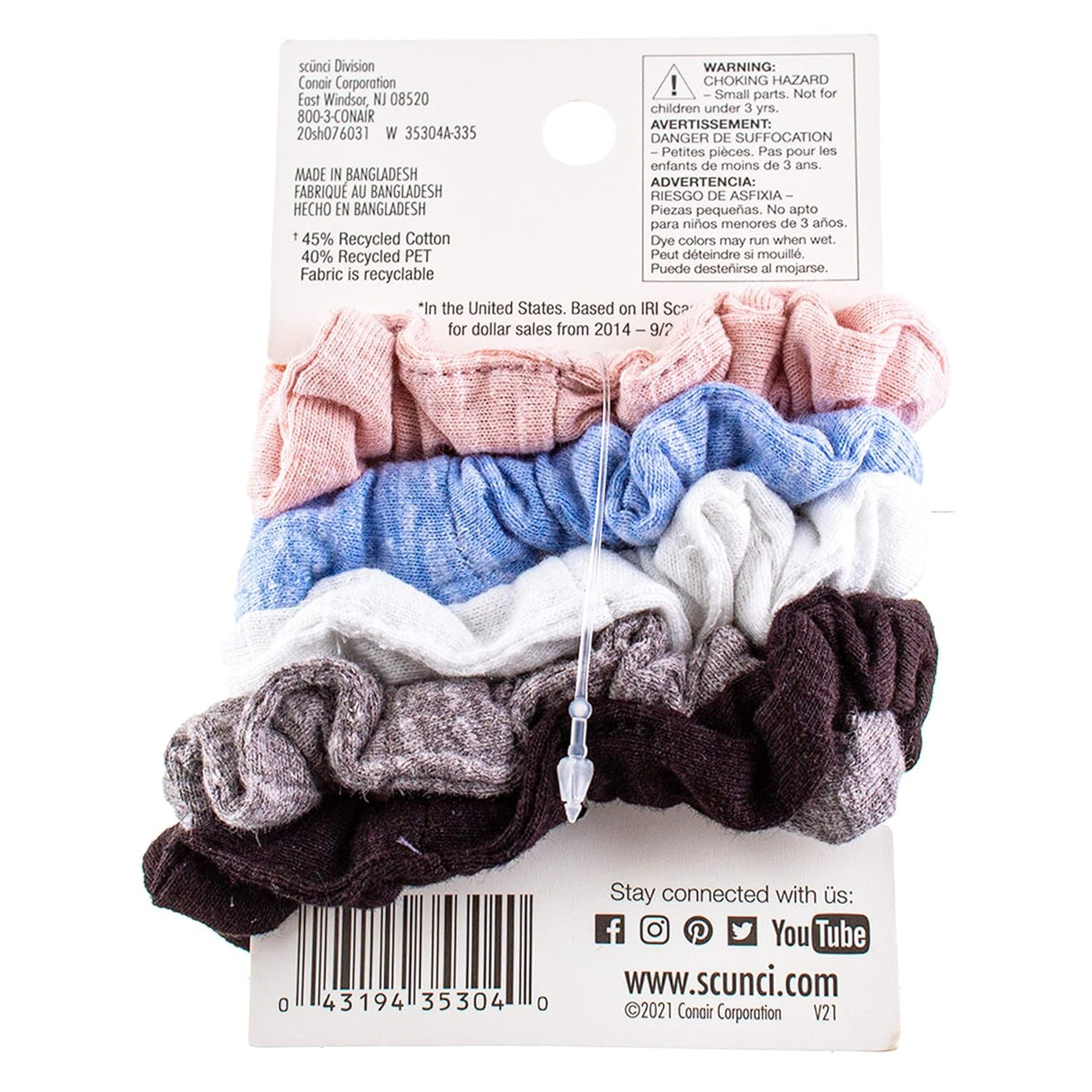 scünci Upcycled Earth-Friendly Recycled Cotton Hair Scrunchies, 5 count-043194353040-LR-342233-2-LR eShop