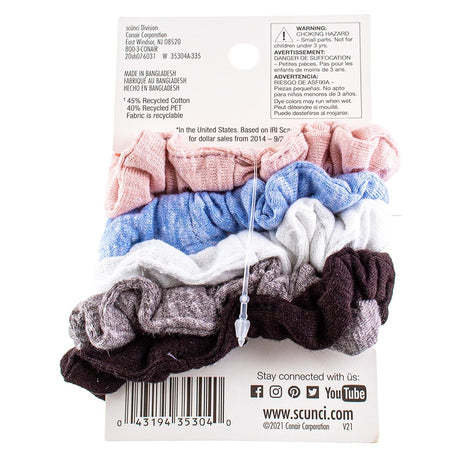scünci Upcycled Earth-Friendly Recycled Cotton Hair Scrunchies, 5 count-043194353040-LR-342233-2-LR eShop