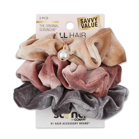 scünci Velvet Scrunchies with Pearl Charm, 3 count-043194107056-LR-358732-1-LR eShop