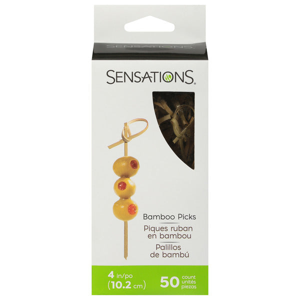 SENSATIONS 4" Natural Bamboo Picks, 50 count-092352990313-LR-354394-1-LR eShop
