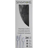 SENSATIONS Assorted Plastic Cutlery - Clear, 24 count-092352988433-LR-354361-3-LR eShop