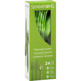 SENSATIONS Assorted Plastic Cutlery - Fresh Green, 24 count-092352988457-LR-354363-2-LR eShop