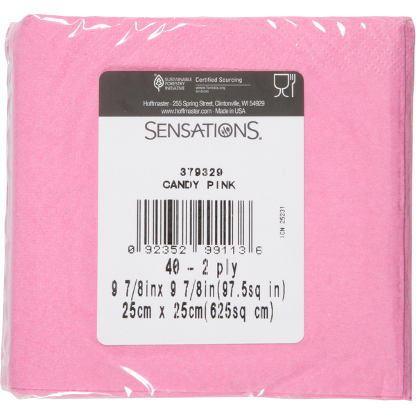 SENSATIONS Beverage Napkins - Candy Pink, 40 count-092352991136-LR-361392-3-LR eShop