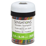 SENSATIONS Colorful Wooden Toothpicks - 2.5 Inch, 200 count-092352988549-LR-354368-3-LR eShop