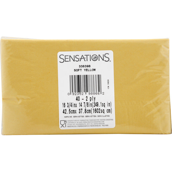 SENSATIONS Dinner Napkins - Soft Yellow, 40 count-092352988662-LR-354376-2-LR eShop