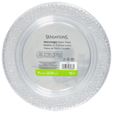 SENSATIONS Heavyweight Plastic Dinner Plates - Clear Pebble, 10 count-092352989881-LR-361375-1-LR eShop