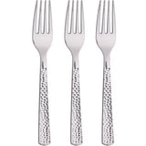 SENSATIONS Plastic Forks - Hammered Metallic Silver, 24 count-092352989027-LR-354390-2-LR eShop