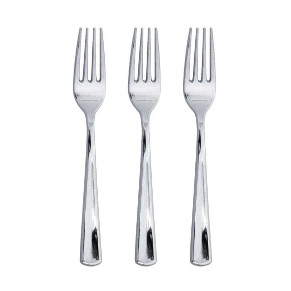 SENSATIONS Plastic Forks - Silver, 24 count-092352991006-LR-361379-2-LR eShop