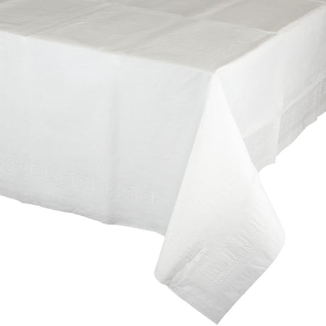 SENSATIONS Plastic Lined Tablecover - White, 54" x 108"-092352988884-LR-354383-2-LR eShop