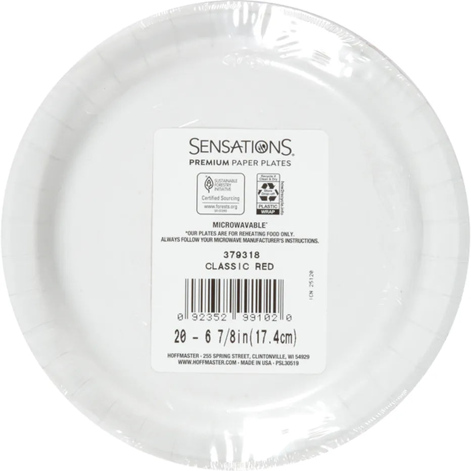 SENSATIONS Premium Paper Lunch Plates - Classic Red, 20 count-092352991020-LR-361381-3-LR eShop