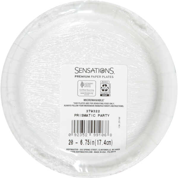 SENSATIONS Premium Paper Lunch Plates - Prismatic Party, 20 count-092352991068-LR-361385-3-LR eShop