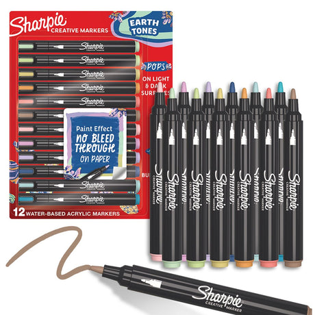 Sharpie Bullet Tip Water-Based Acrylic Markers, Earth Tones, 12 Ct-071641229198-LR-363174-1-LR eShop
