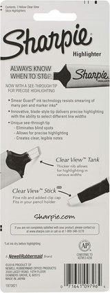 Sharpie Clear View Highlighter Stick - Yellow, 3 count-071641097964-LR-349215-7-LR eShop