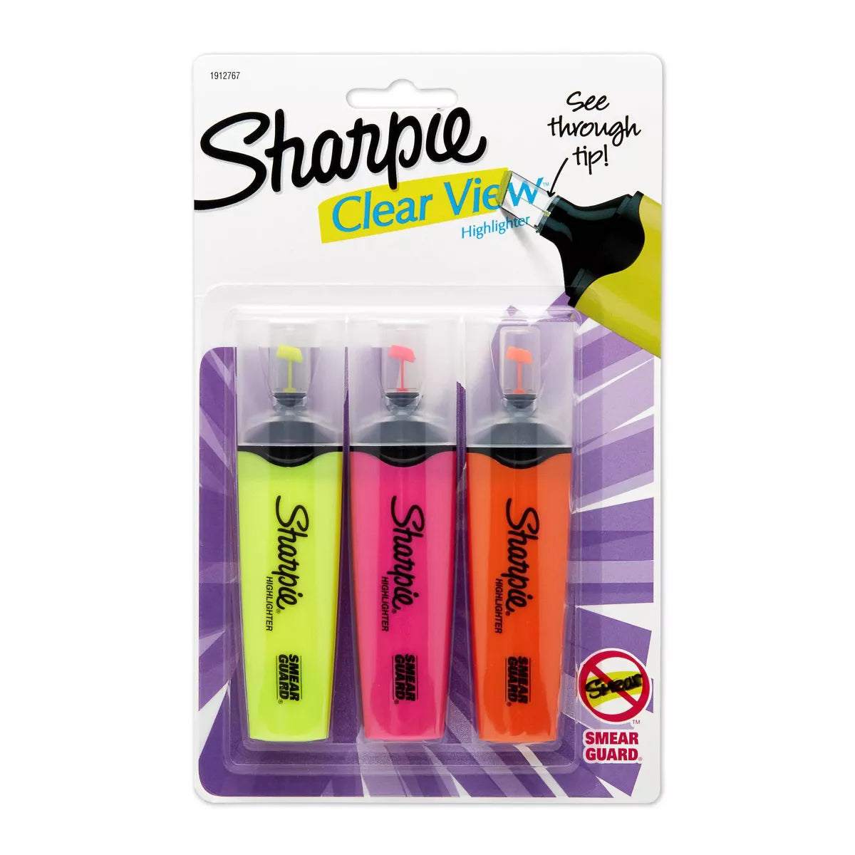 Sharpie Clear View Highlighters Chisel Tip - Multicolored, 3 count-071641074897-LR-349364-1-LR eShop