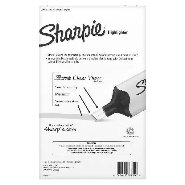 Sharpie Clear View Highlighters Chisel Tip - Multicolored, 3 count-071641074897-LR-349364-8-LR eShop