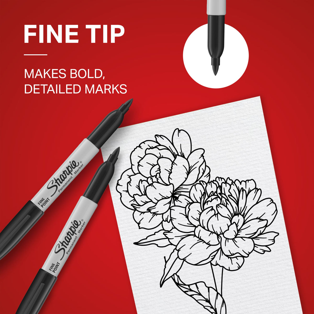 Sharpie Fine Tip Permanent Marker - Black, 2 Count-071641301627-LR-107362-5-LR eShop