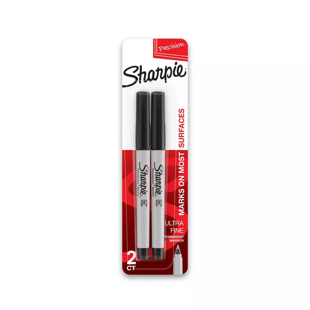 Sharpie Permanent Markers Ultra Fine Tip - Black, 2 count-071641371613-LR-179766-1-LR eShop