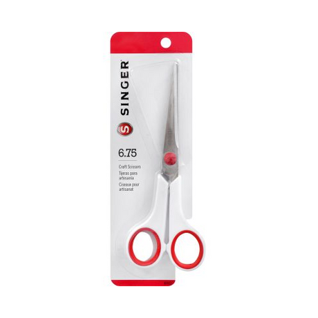 SINGER 6-3/4 inch Fabric Scissors with Red & White Comfort Grip-075691004477-LR-175075-1-LR eShop