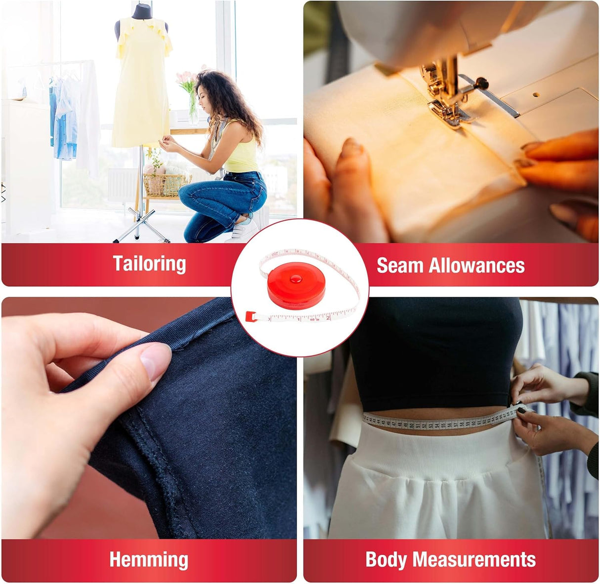 SINGER 60-Inch Retractable Tape Measure with Compact Red Case-07569100212-LR-142934-7-LR eShop