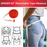 SINGER 60-Inch Retractable Tape Measure with Compact Red Case-07569100212-LR-142934-8-LR eShop